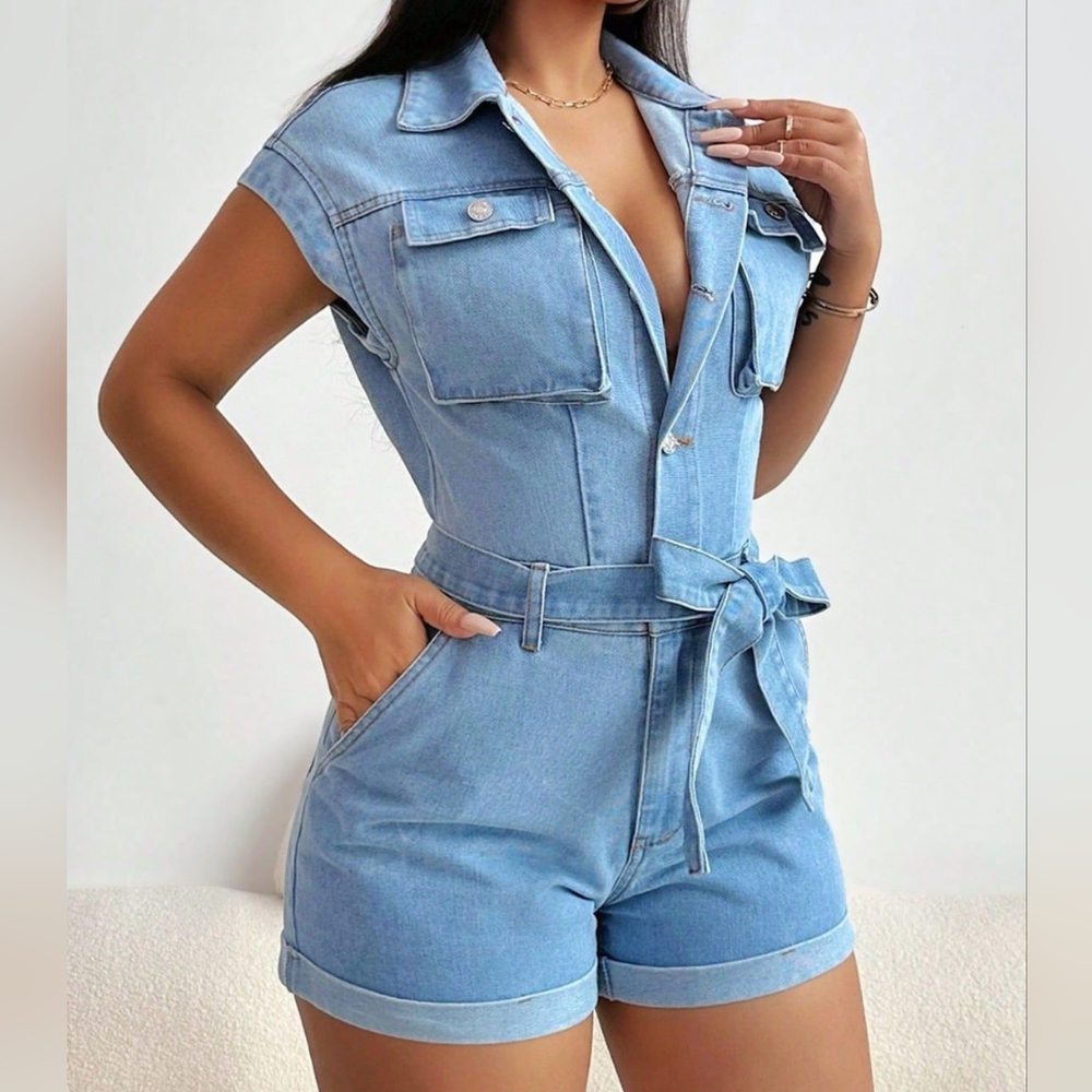 Blue Jean Babe Romper - Picture 6 of 6